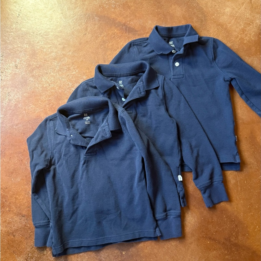 Gap organic cotton navy school uniform cotton Polo Shirts 3 pack